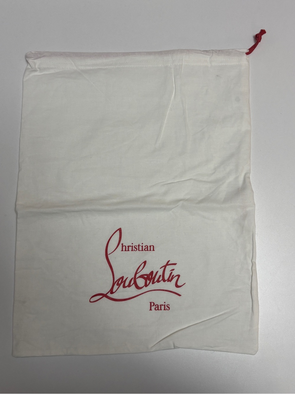 Christian Louboutin White Dust Bag with Red Logo